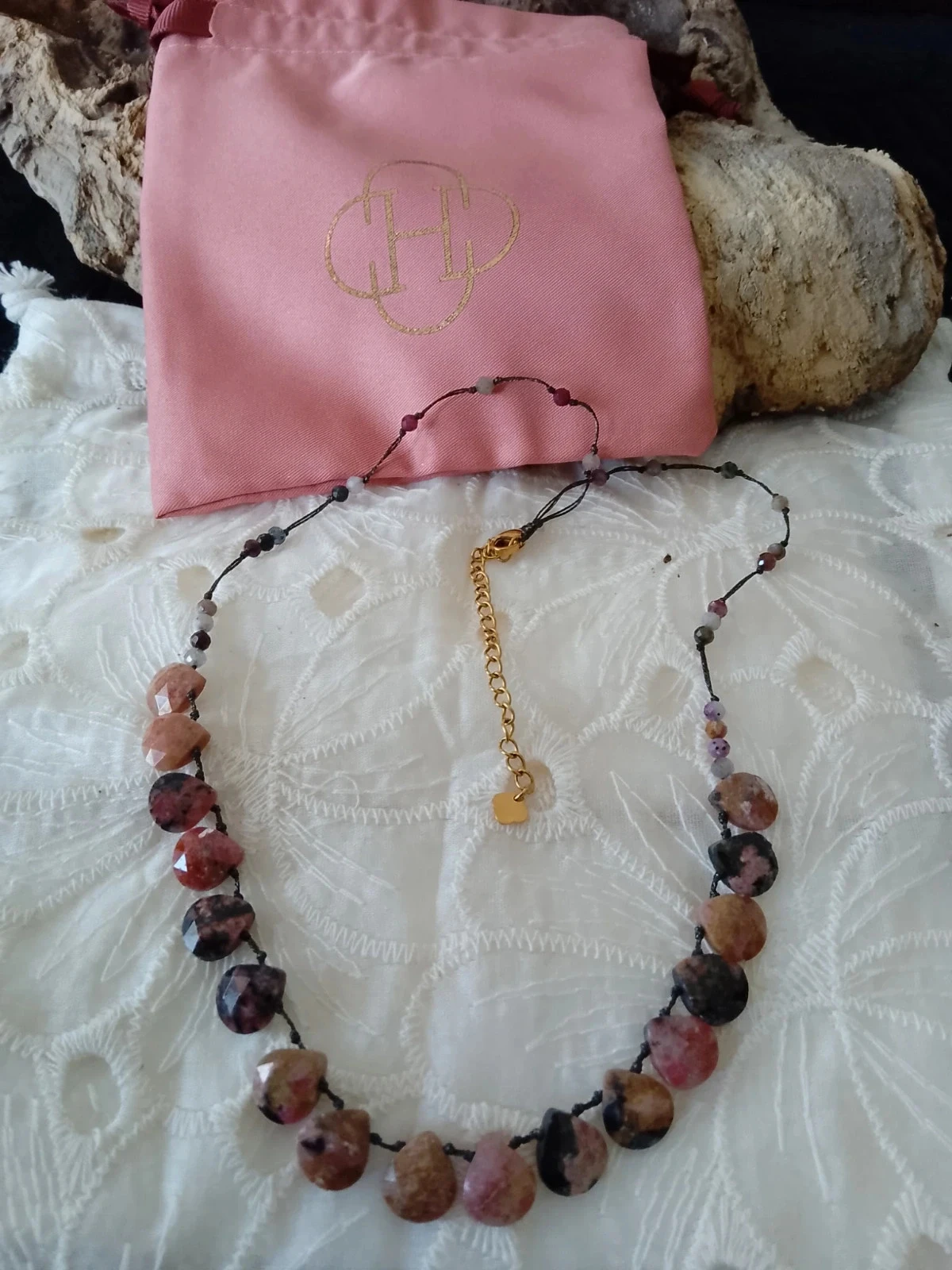 Collier Habaha en pierres de rhodonite naturelles – photo 7